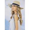 Mud Pie Men’s Women’s Striped Straw Fedora Hat(Blue)