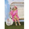 Mud Pie Men’s Women’s Striped Straw Fedora Hat(Pink)