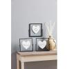 Mud Pie Metal and Glass Heart Plaque, 5.25″ x 5.25″, Family
