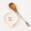 Mud Pie Rest Set of 2 Spoon Set, One Size(White- Give it a rest)