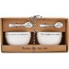 Mud Pie Salsa and Guacamole Serving Set of 2 with Spoons, White