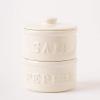 Mud Pie Salt & Pepper Cellar, Off-White, 6″ X 3.5″ dia(Cellar)