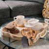 Mud Pie Scalloped Beaded Tray, 18″ x 18″, Brown