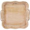 Mud Pie Scalloped Beaded Tray, 18″ x 18″, Brown