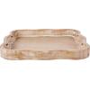 Mud Pie Scalloped Beaded Tray, 18″ x 18″, Brown