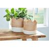 Mud Pie Scalloped Edge Jute Basket, Small 10″ x 10″ Dia | Large 12″ x 12″ Dia