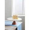 Mud Pie Scalloped Marble Cake Stand, White, 12″ dia