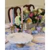 Mud Pie Scalloped Marble Cake Stand, White, 12″ dia