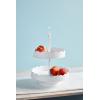 Mud Pie Scalloped Tiered Server, White, 18″ x 11.25″ dia