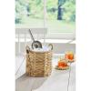 Mud Pie Water Hyacinth Ice Bucket Set, Bucket 8.5″ x 7.5″ Dia | Scoop 8.75″
