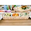 Mud Pie Water Hyacinth Section Server, 5″ x 16 1/4″, White, Brown