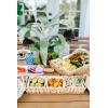 Mud Pie Water Hyacinth Section Server, 5″ x 16 1/4″, White, Brown
