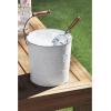 Mud Pie, White, Enamel Tin Ice, Bucket 7.5″ x 7.5″ Dia | Scoop 8″