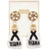 Mud Pie Womens Beaded Drink Dangle Earrings, Tequila, One Size