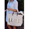 Mud Pie Women’s Bride Tote Bag, Tan, 14 1/4″ x 18″