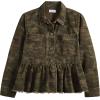 Mud Pie Women’s Denim Peplum Jacket(Green)