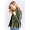 Mud Pie Women’s Denim Peplum Jacket(Green)