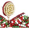 Mud Pie Women’s Holiday Beaded Earrings, Bow, One Size