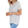 Mud Pie Womens Minah V-Neck Tee(Gray)