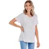 Mud Pie Womens Minah V-Neck Tee(Gray)