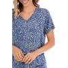 Mud Pie Womens Minah V-Neck Tee(Navy)