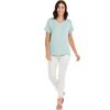 Mud Pie Womens Minah V-Neck Tee(Seafoam)