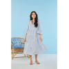 Mud Pie Womens Portland Midi Dress with 3/4 Sleeves(Blue)