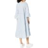 Mud Pie Womens Portland Midi Dress with 3/4 Sleeves(Blue)