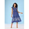 Mud Pie Women’s Radford Embroidered Midi(Blue)