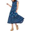 Mud Pie Women’s Ward Smocked Midi Dress(Blue)