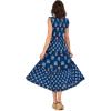 Mud Pie Women’s Ward Smocked Midi Dress(Blue)