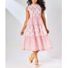 Mud Pie Women’s Ward Smocked Midi Dress(Pink)