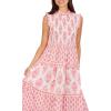 Mud Pie Women’s Ward Smocked Midi Dress(Pink)