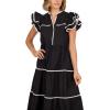 Mud Pie Womens Women’s Pia RIC Rac Dress(Black)