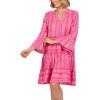 Mud Pie Womens Women’s Selden Jacquard Dress(Pink)