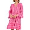 Mud Pie Womens Women’s Selden Jacquard Dress(Pink)