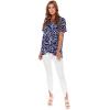 Mud Pie Zander Women’s Knit Short Sleeve T-Shirt(Navy Stripe)