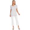 Mud Pie Zander Women’s Knit Short Sleeve T-Shirt(White Leopard)
