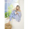 Mud Pie Ziggy Womens High-Waisted Leggings(Blue Leopard)
