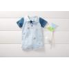Mud Pie baby-boys Golf Pique Schiffly Romper(Blue)