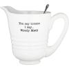 Mud Pie – 4551021 Mud Pie Ceramic Bloody Mary Pitcher Set 80 oz, 8.25 X 6.25, White