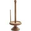 Mud Pie 47100002 Farmhouse Washed Beaded Wood Pedestal Paper Towel Holder, 16″ x 6″ Dia, White, Grey(Natural Brown)