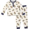 Mud Pie Baby Boys’ Football Pajama Set(Blue)