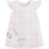 Mud Pie Baby-Girls Bunny Check Tshirt Dress(Pink)