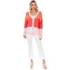 Mud Pie Barker Women’s Button Down Cardigan, Coral, Small/Medium