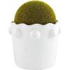 Mud Pie Beaded Faux Moss Pot, Large, 6.25″ x 6.5″ Dia(Large)