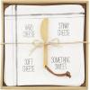 Mud Pie Bistro Cheese Diagram Set, White, plate 8″ x 8″ | spreader 5″