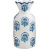 Mud Pie Block Print Bud Vase, Flower Steam, 5.75″ x 3.25″(Buti)