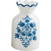 Mud Pie Block Print Bud Vase, Flower Steam, 5.75″ x 3.25″(Stem)