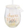 Mud Pie CONFETTI WINE GLASS SET(Blush)
